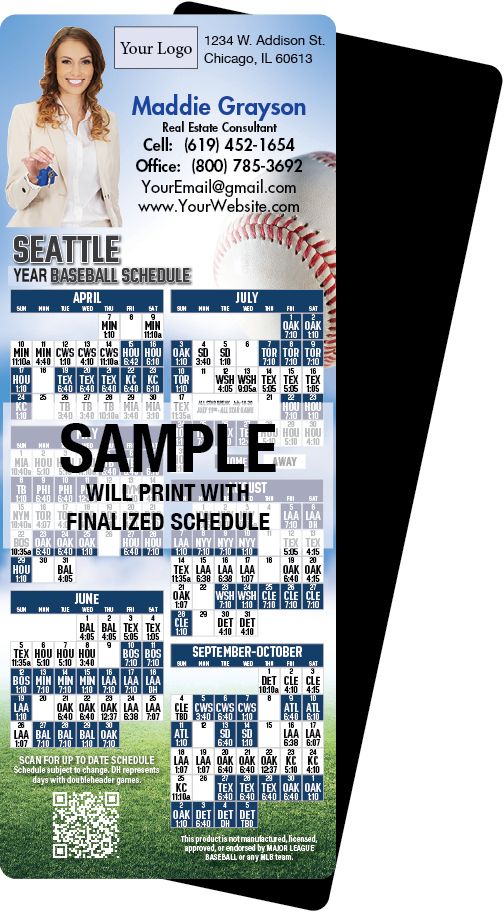 Real Estate Baseball Schedules, Magnetic Sports Calendars for Realtors